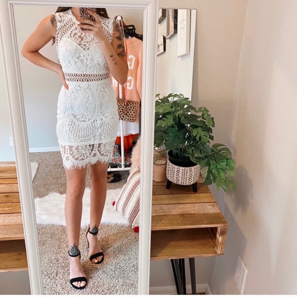 NWOT white lace Shein dress